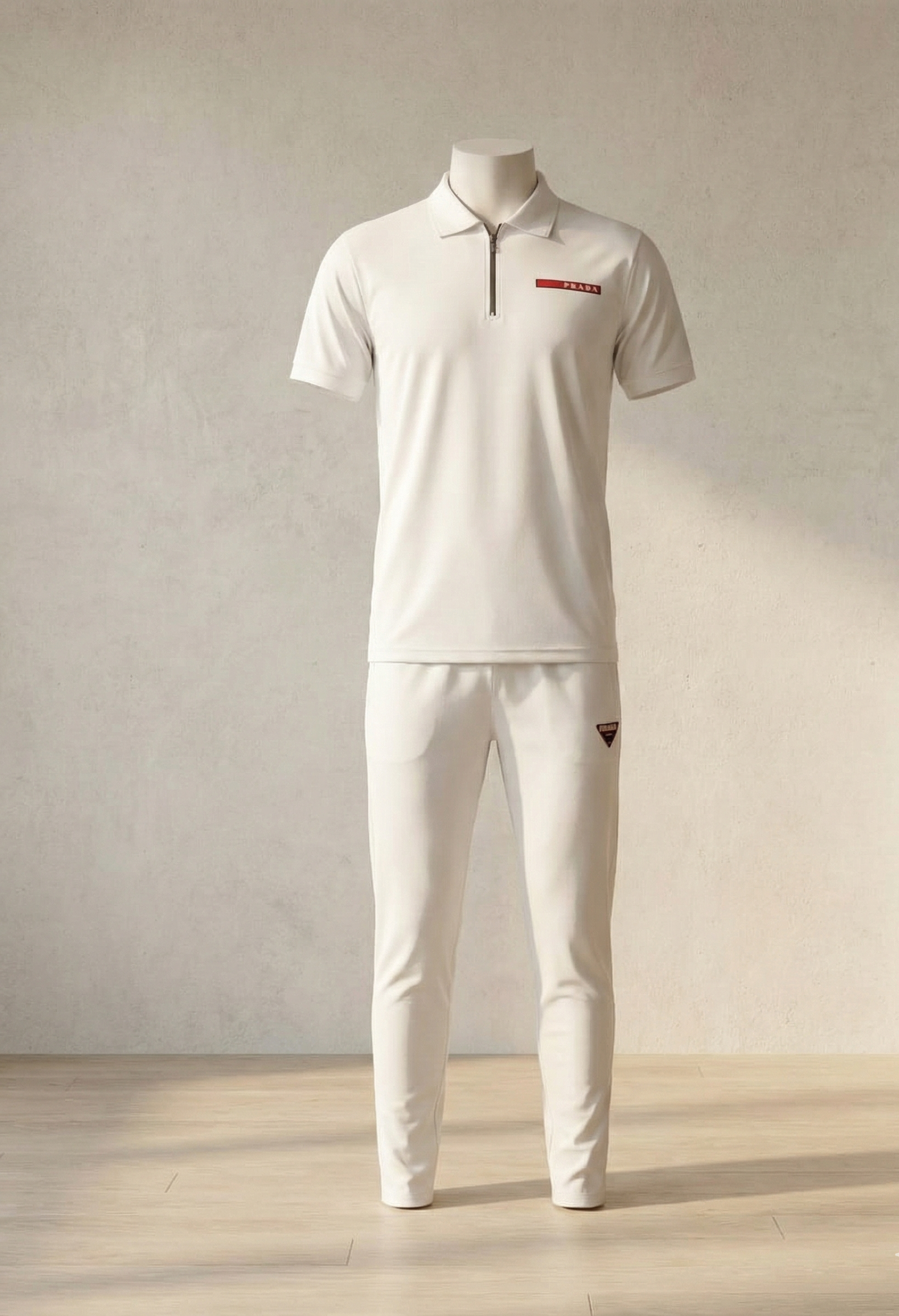 Men’s White Zipper Tracksuit – Premium Sports & Casual Wear